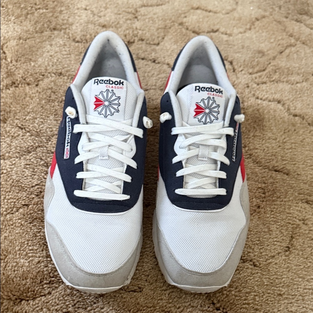 Reebok Men's Sneakers - White, Navy, and Red